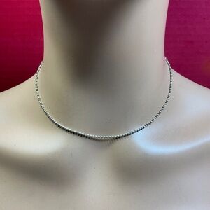 Sterling Silver Beaded Necklace. 16 inches long